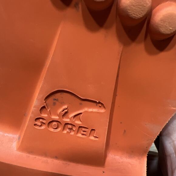Sorel Caribou OTM WP Waterproof Leather Boots Dark Amber Spark Orange Mens Sz 12 - Picture 7 of 10